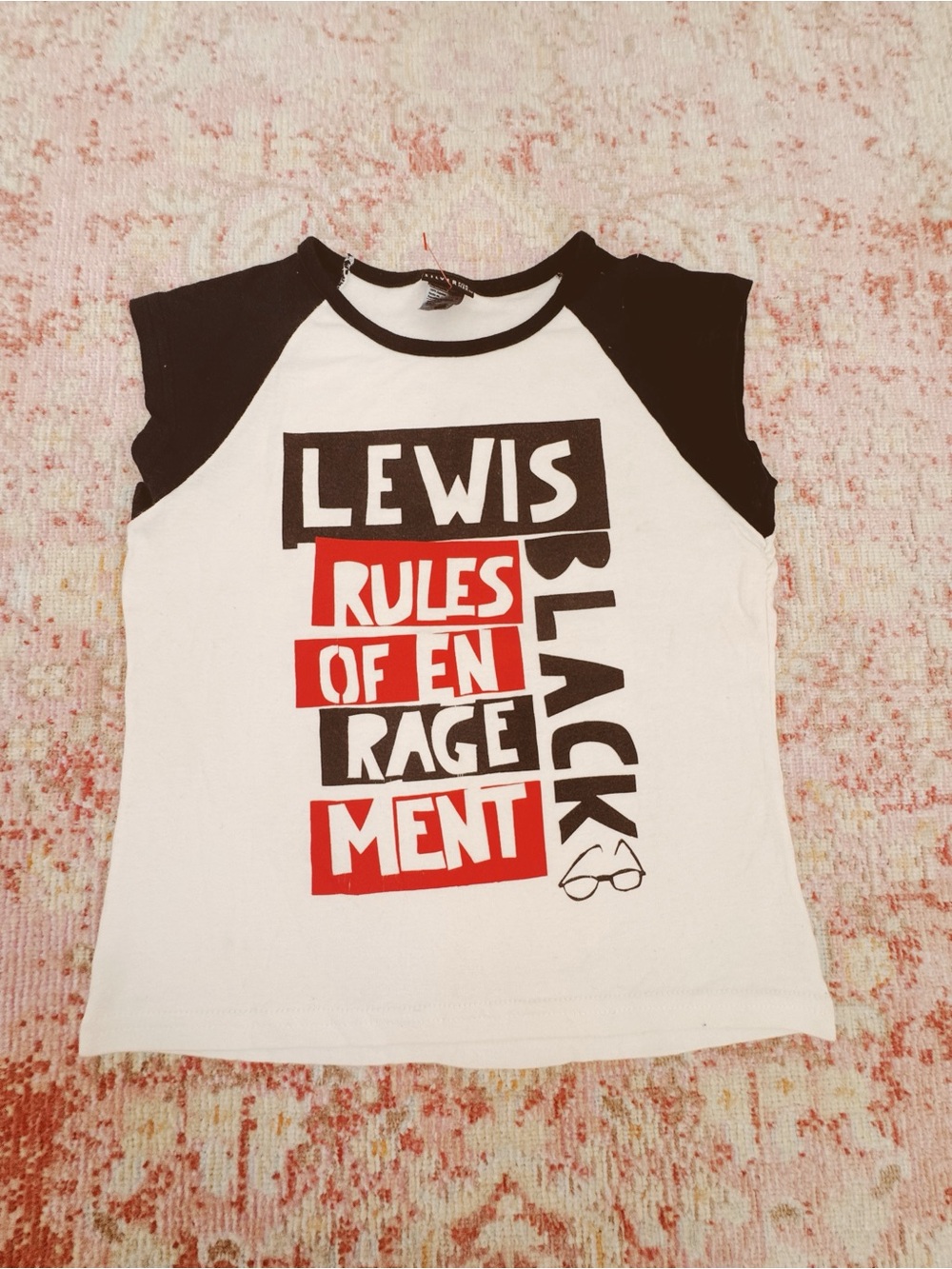 Women’s Vintage White & Black Graphic Raglan Tee -